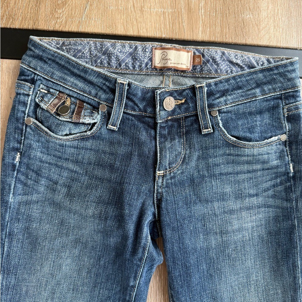PAIGE Vintage Fairfax Blue Washed Flare Jeans sz 25- Y2K