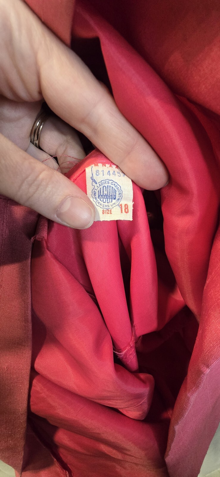 Vintage 40’s-50’s Paul Sachs Original Dress Pink Size 18 Matching Belt