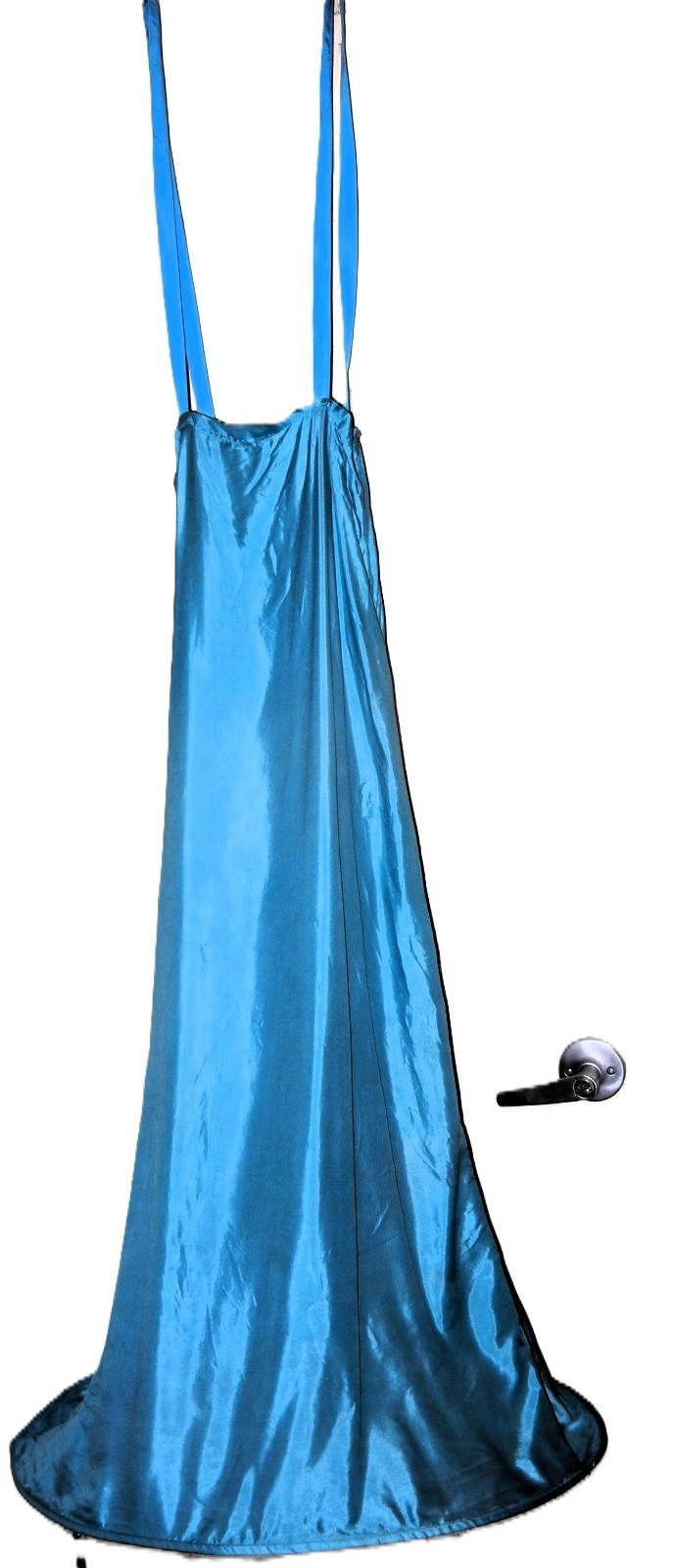 Vintage 1950’s Turquoise Taffeta Wired Hoop Slip Skirt, 40″ Long, 27″ Waist