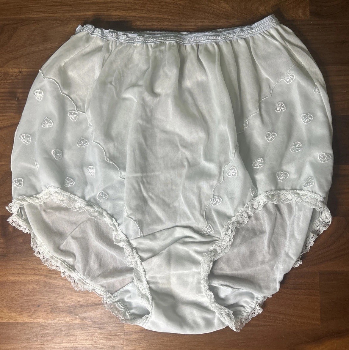 Vtg GAYMODE Panties sz 6 Lace Overlay Double Nylon Gusset Second Skin Silky Rare