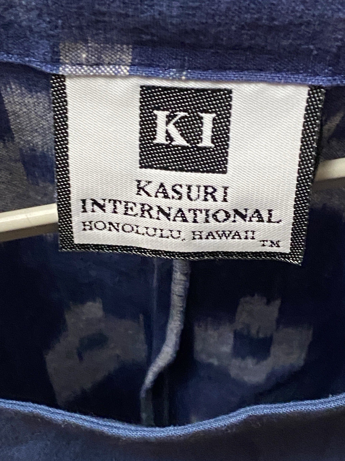 Vintage Kasuri Hawaii Japanese Kasuri Ikat Tunic Shift Dress Blue Cotton S or M