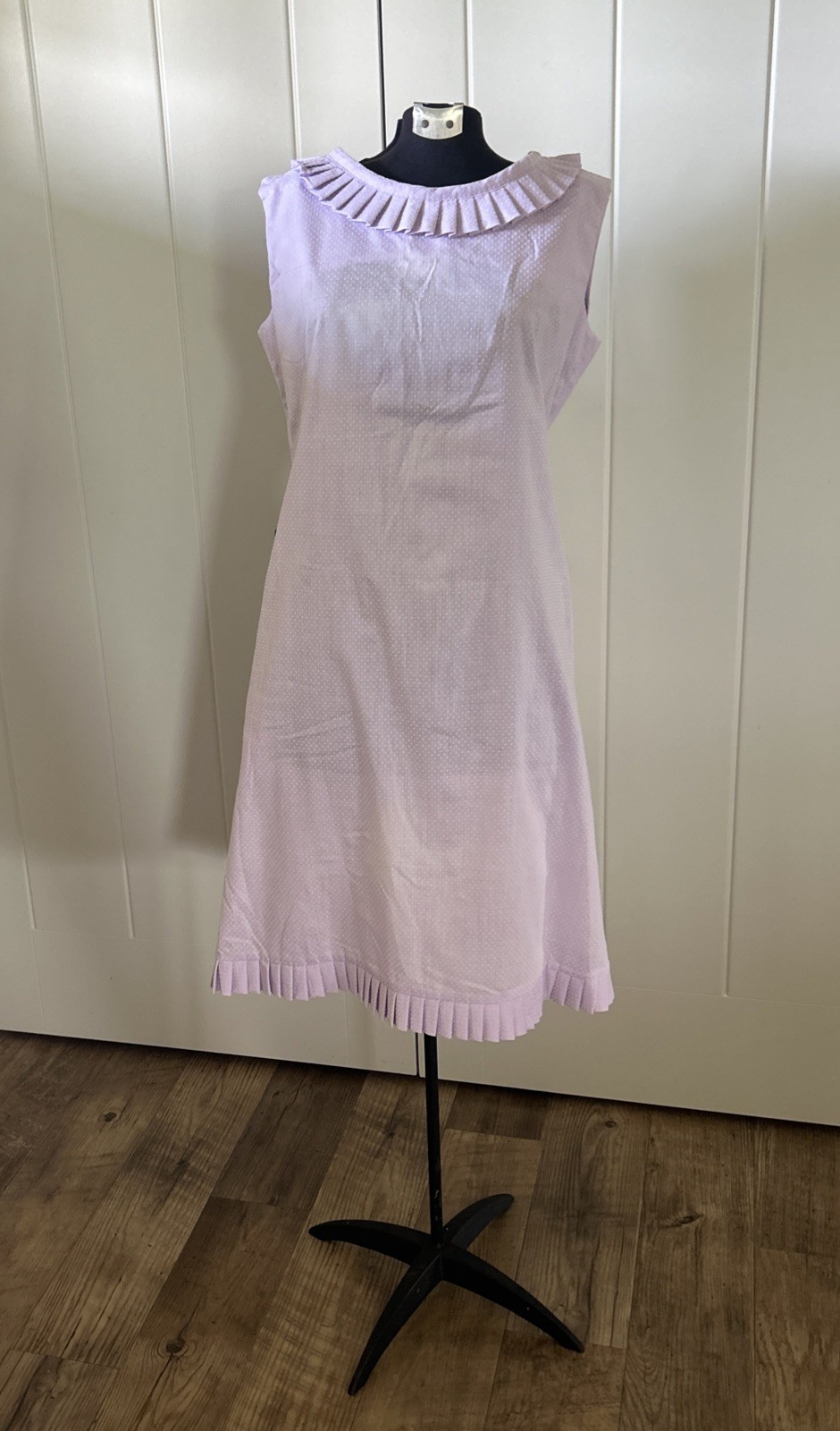 Vintage 1960’s Shaker Square By Bill Sims Pale Lavender Dotted Swiss Dress