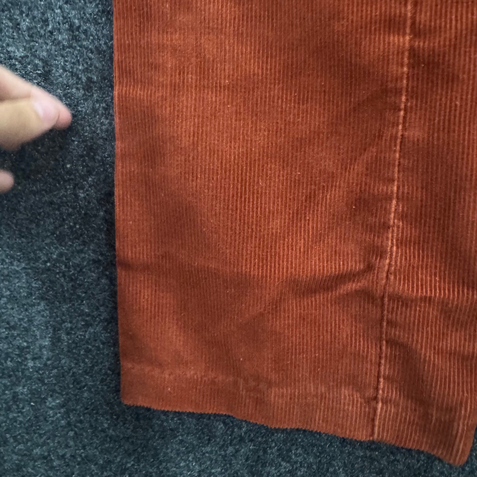 Vintage 70s Flare Corduroy Pants Rust Orange High Waisted Boho Trousers 25 Waist