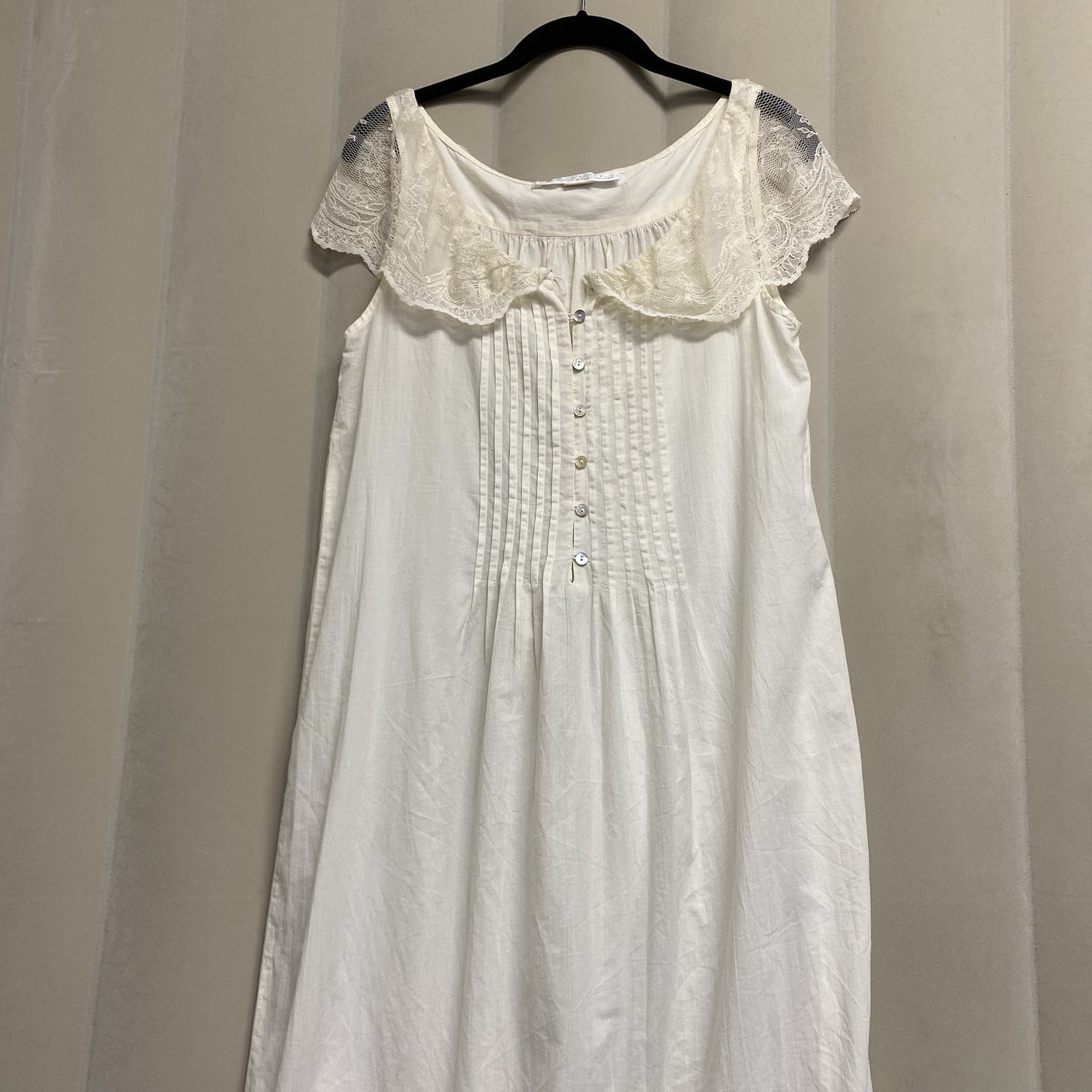 Vintage Eileen West Couture Queen Anne’s Lace Nightgown Slip Dress Small Lacy