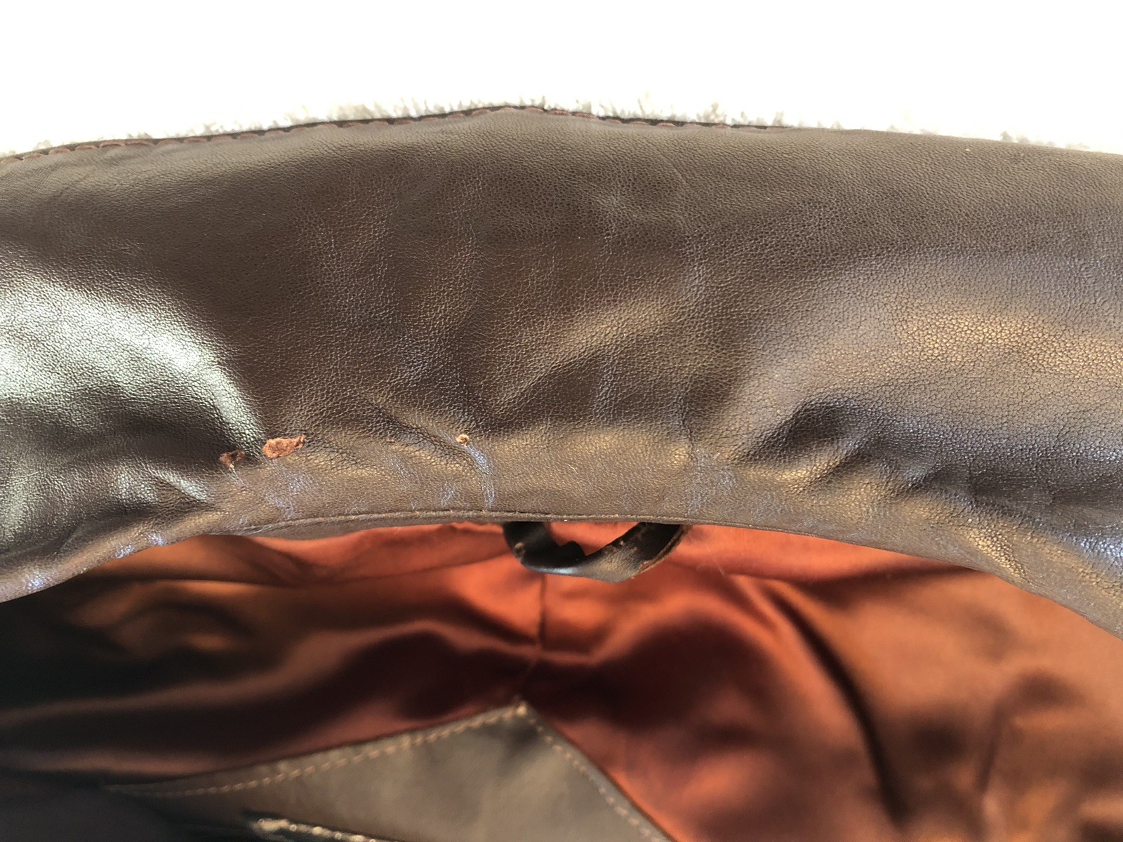 Vintage 1970s LEARSI Leather Jacket Size 14/Small Brown Cool Fashion Button GUC