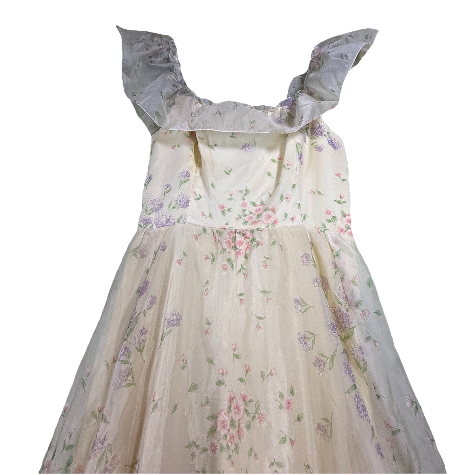 International Ladies Garment Workers Union whimsical Prairie 70s Ruffled Dress