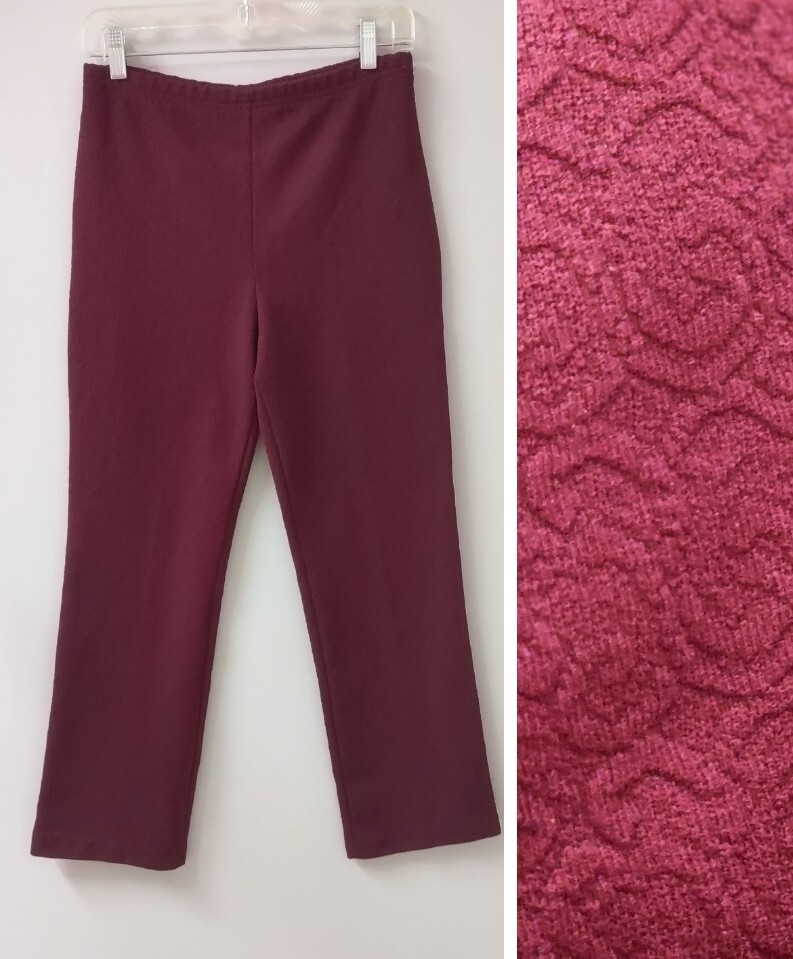 Vintage 60’s Sears Roebuck Burgundy Textured Perma-Prest Polyester Pants S