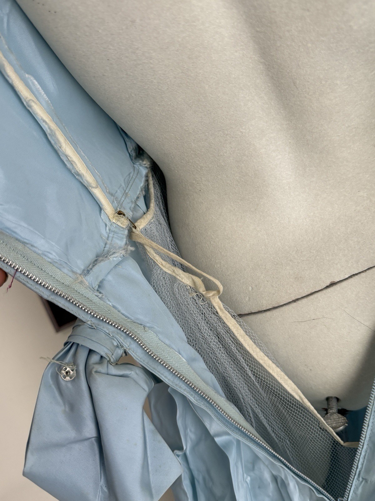 vintage 1950s gown baby blue taffeta bridesmaid prom small xs prom dress bridal