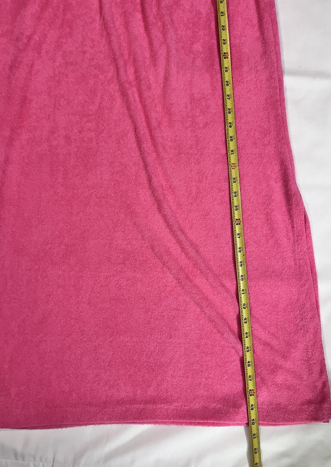 Vintage Hot Pink Terry Cloth Crocheted Lace Summer Dress Swim Cover Up 70s Mod