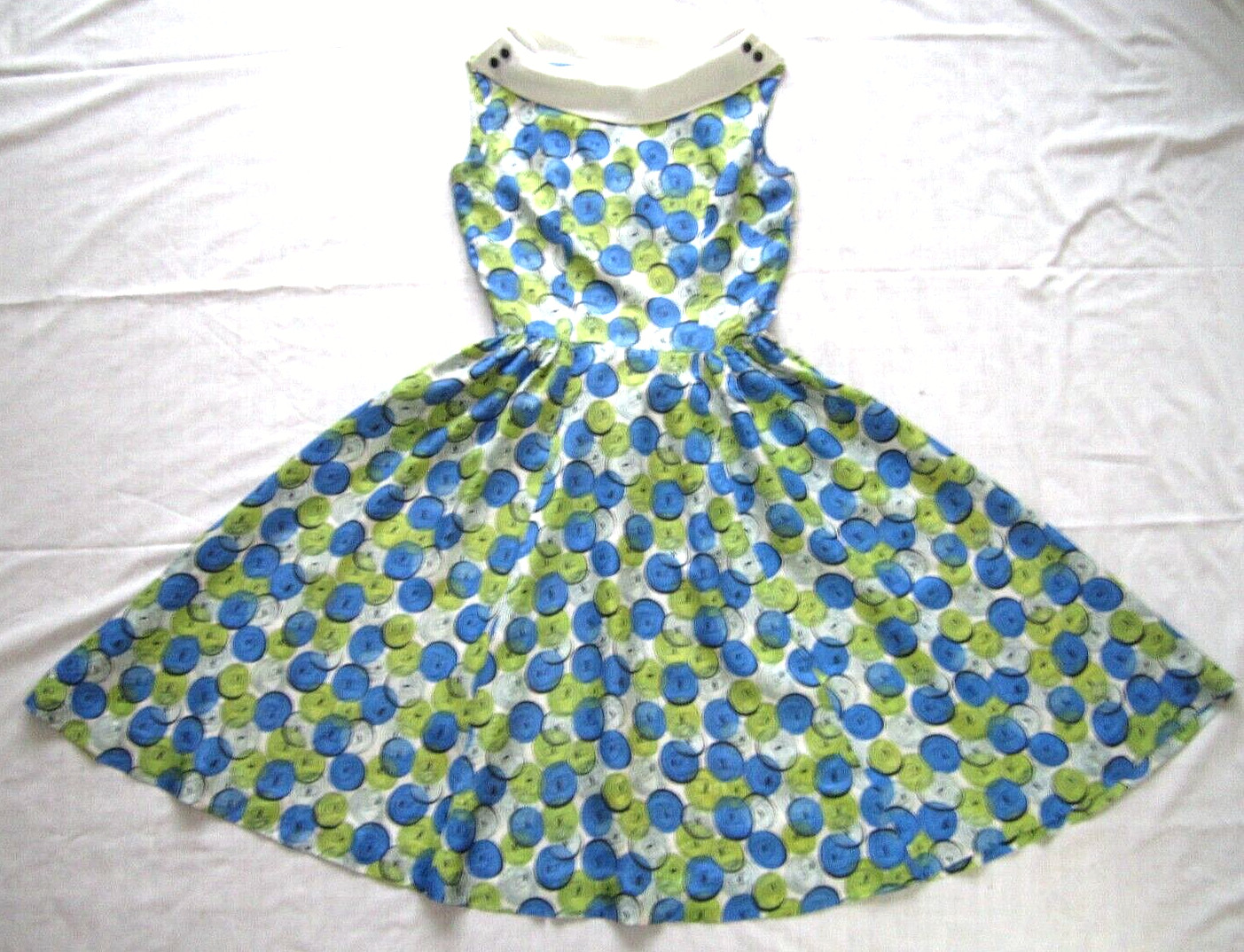 Vintage 40s Dress Costume Junior Fashion by Carole King Swing Skirt Boat Collar