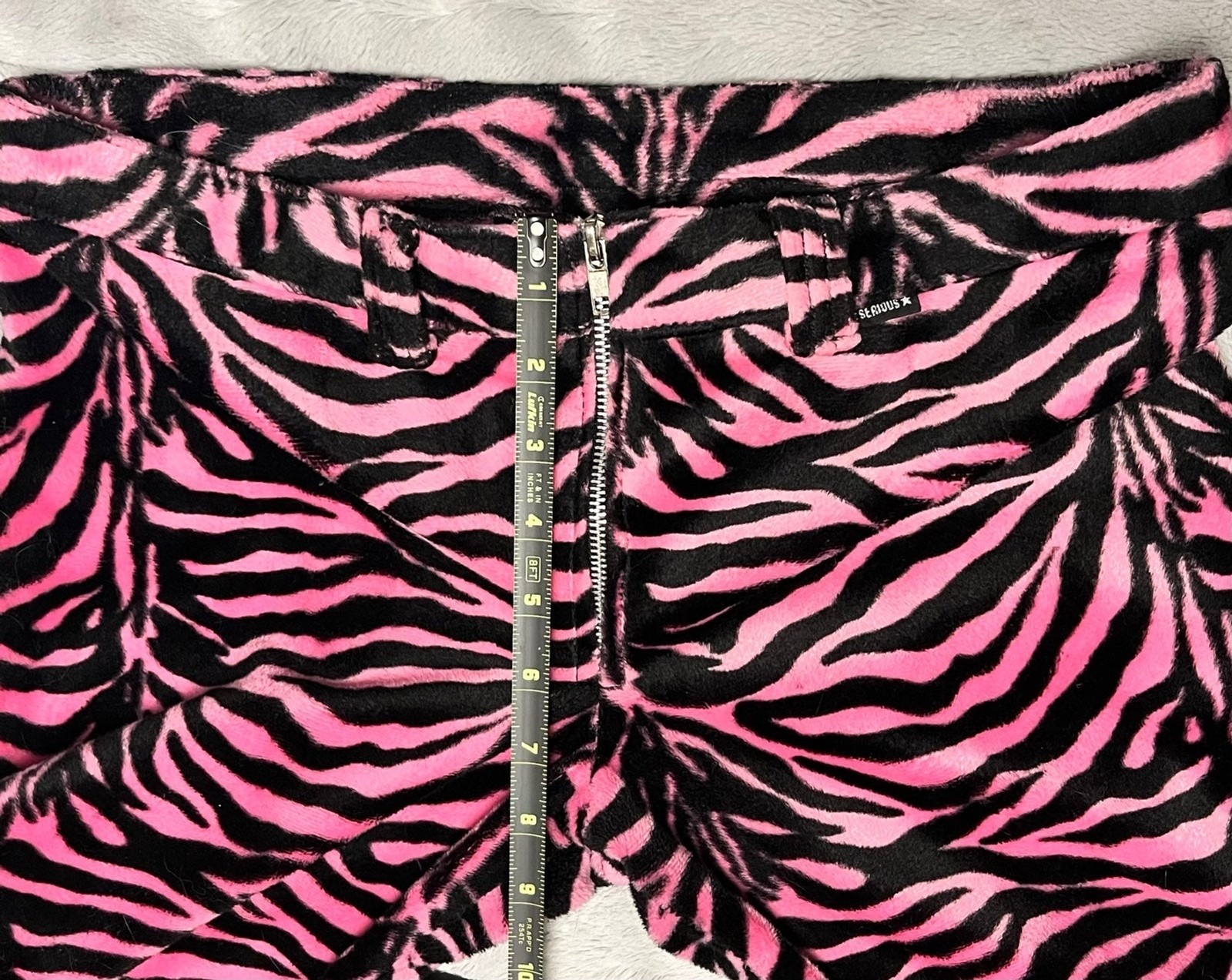 Y2K Vintage Serious Pink Zebra Print Fuzzy pants SZ 5