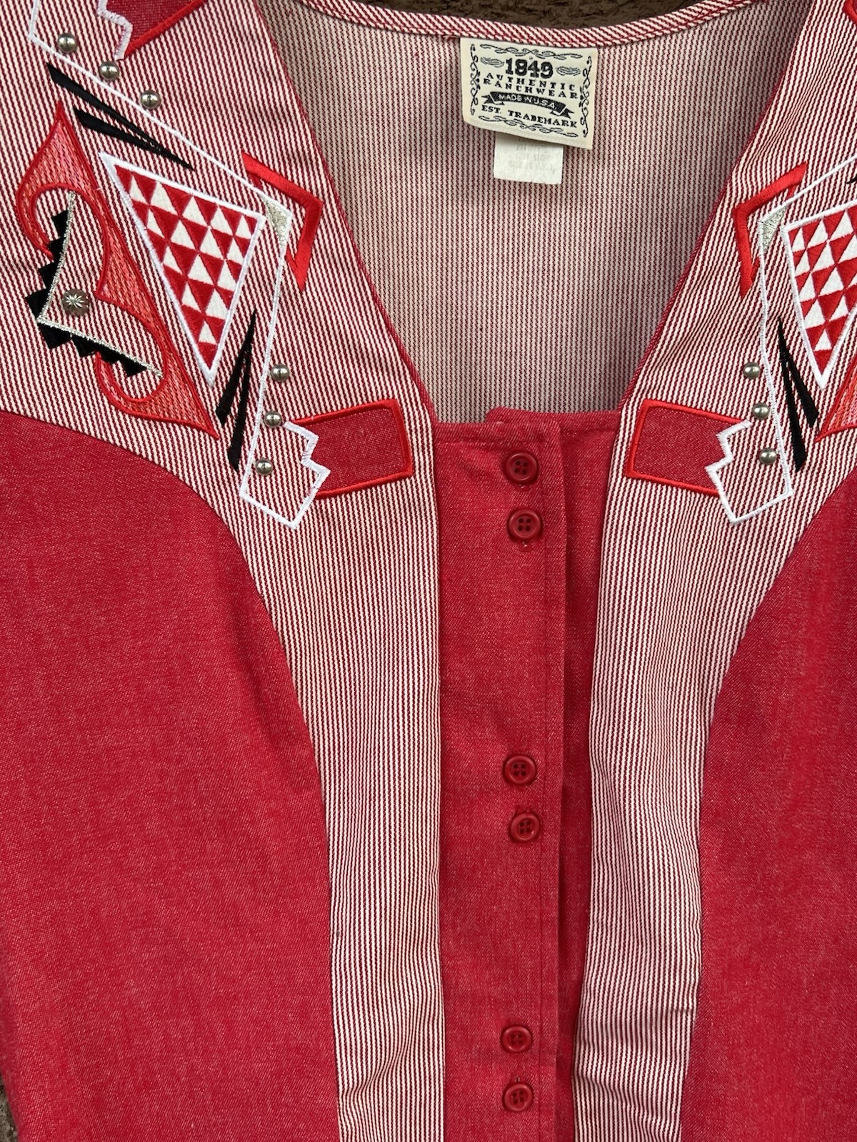 70’s Vintage Women’s Red/pink Shirt Size Large. Rockabilly Cowgirl Rodeo By 1849