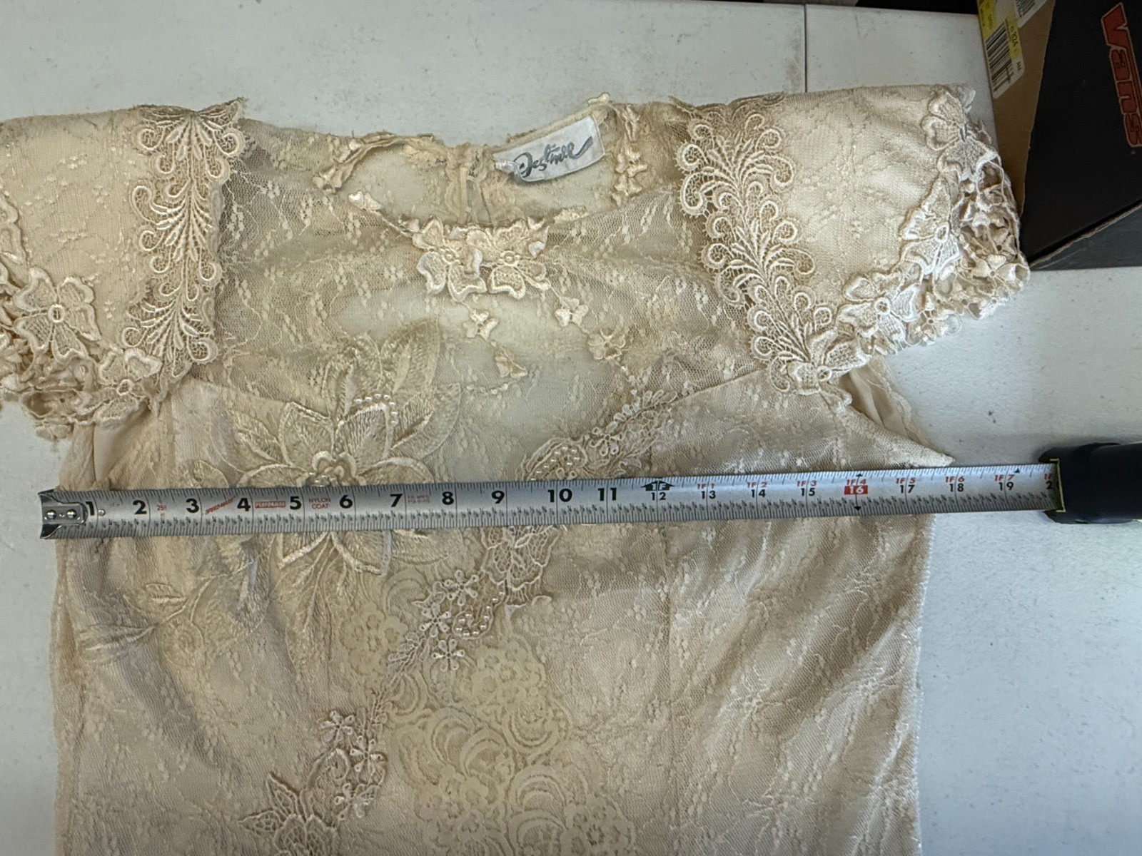 Vintage Ivory Lace Satin Midi Dress Cottagecore Victorian Prairie Romantic Fairy