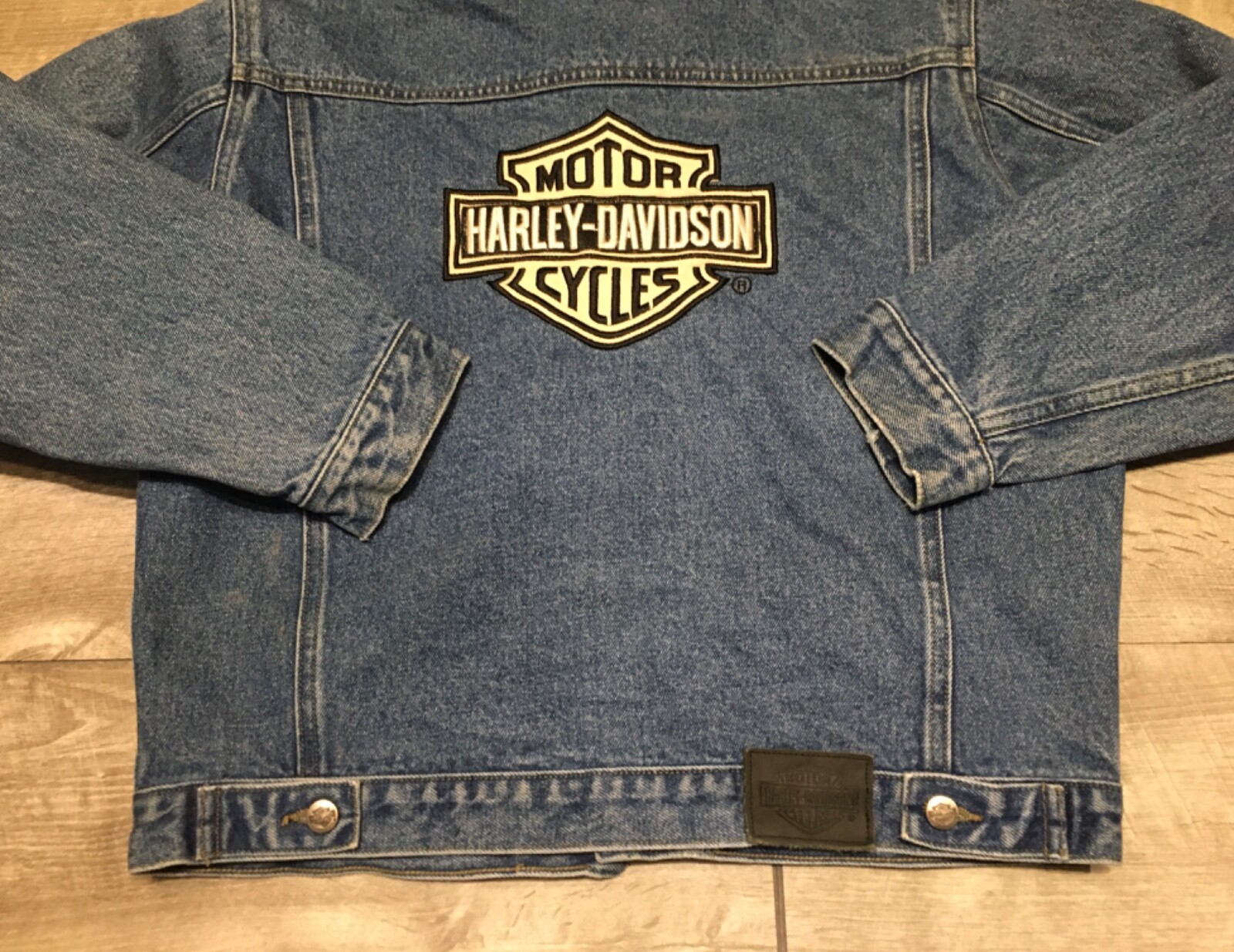 Vintage Harley-Davidson Motorcycles Denim Jean Jacket Womens Size XLarge 18 Blue