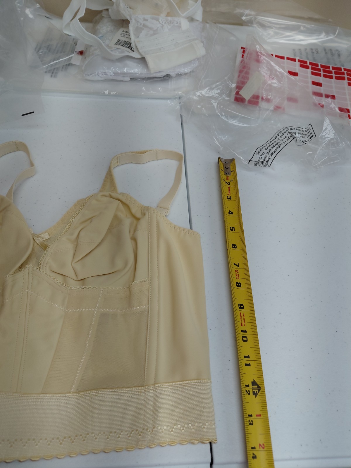 Vintage Crown-nette Longline Beige Bra Size 36B