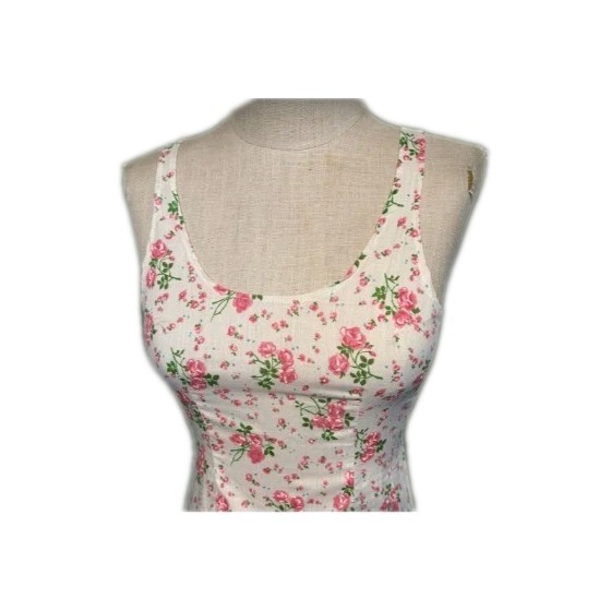 Vintage 70s Trivia By Charm Of Hollywood Prairie Dress Roses White Cottagegore