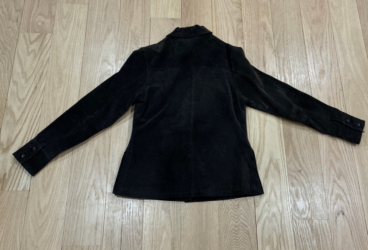 XOXO 90s Vintage Suede Jacket Women M Brown Button Front Lined Retro Grunge Wear