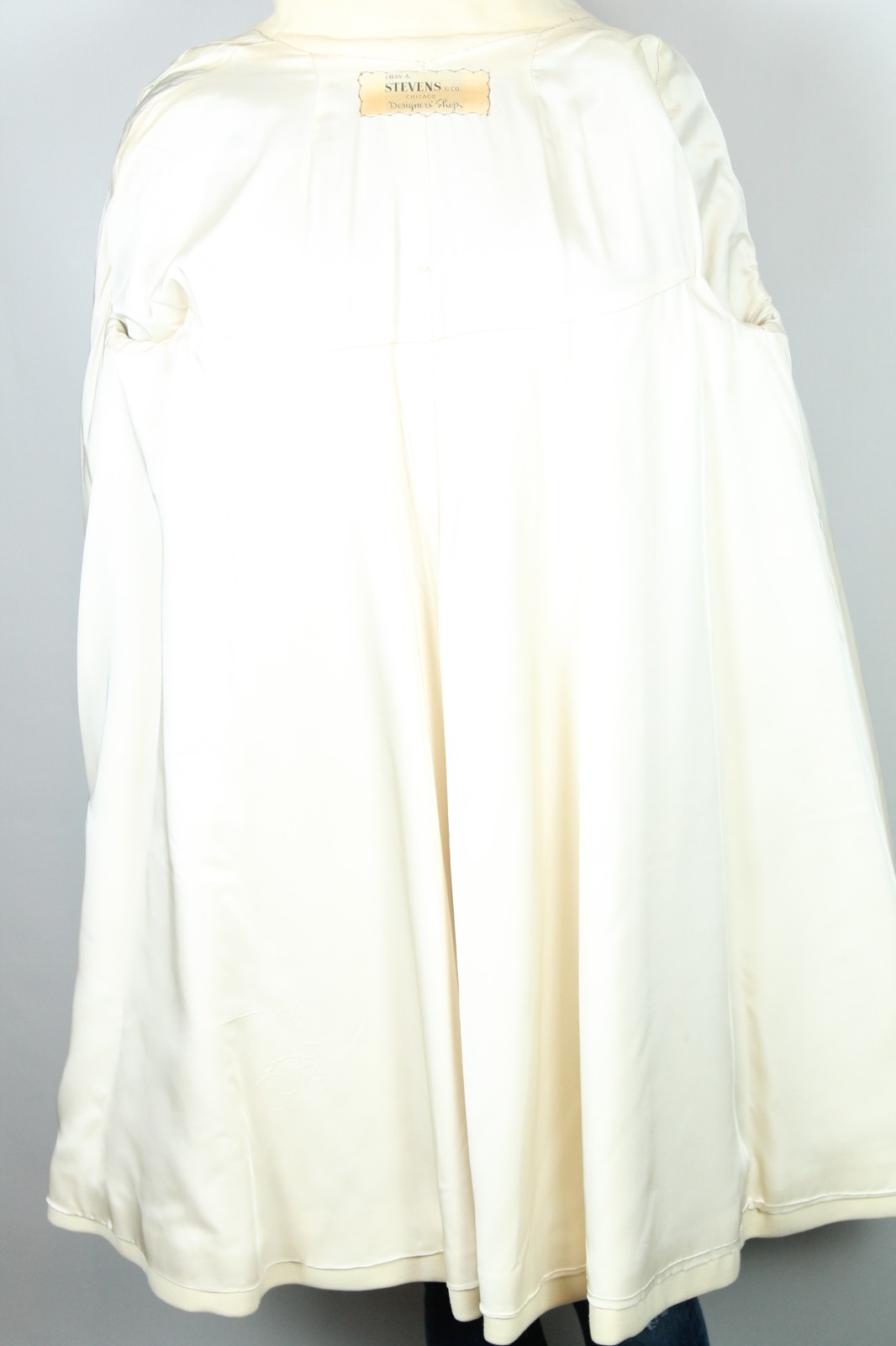Vtg 60s SEYMOUR FOX USA Ivory Wool Retro Stroller Peacoat Coat S/M