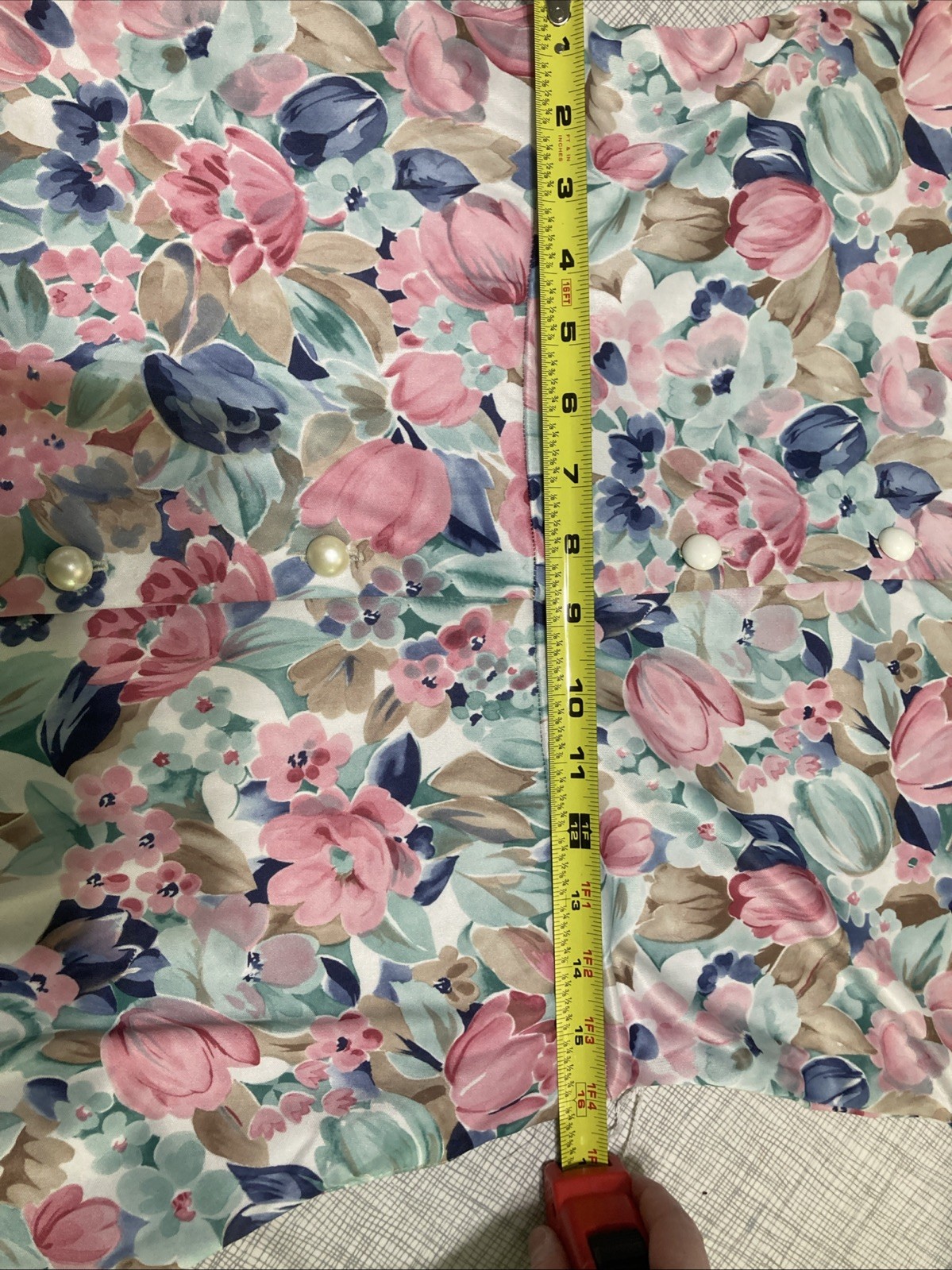 Vtg BLAIR Floral Shirtdress Pastel Pink Blue Midi Dress 80s Does 70s Style XS