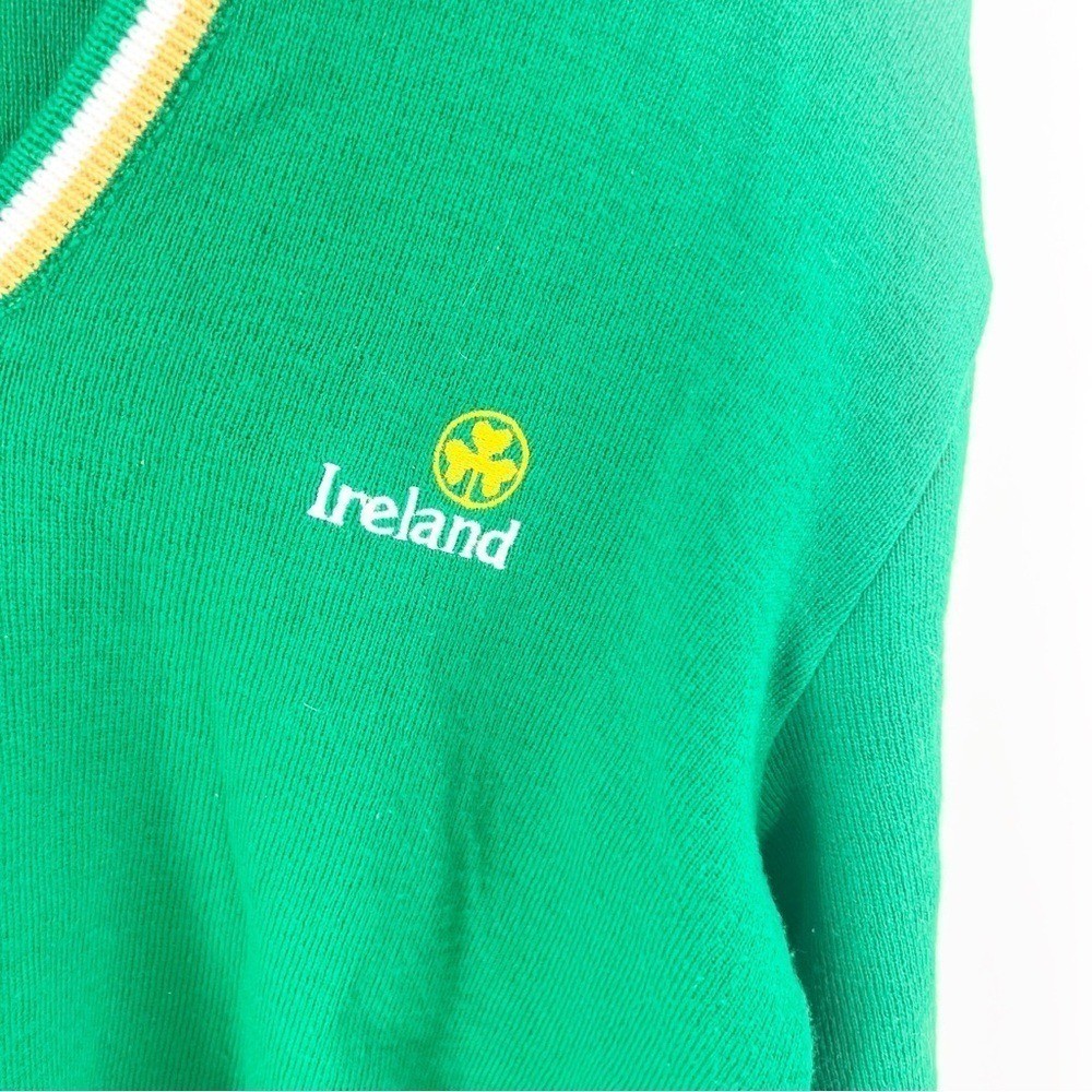 ✅ Vintage SUGRA Ireland Green Sweater St Patrick’S DAY V-NECK SWEATER SIZE 44