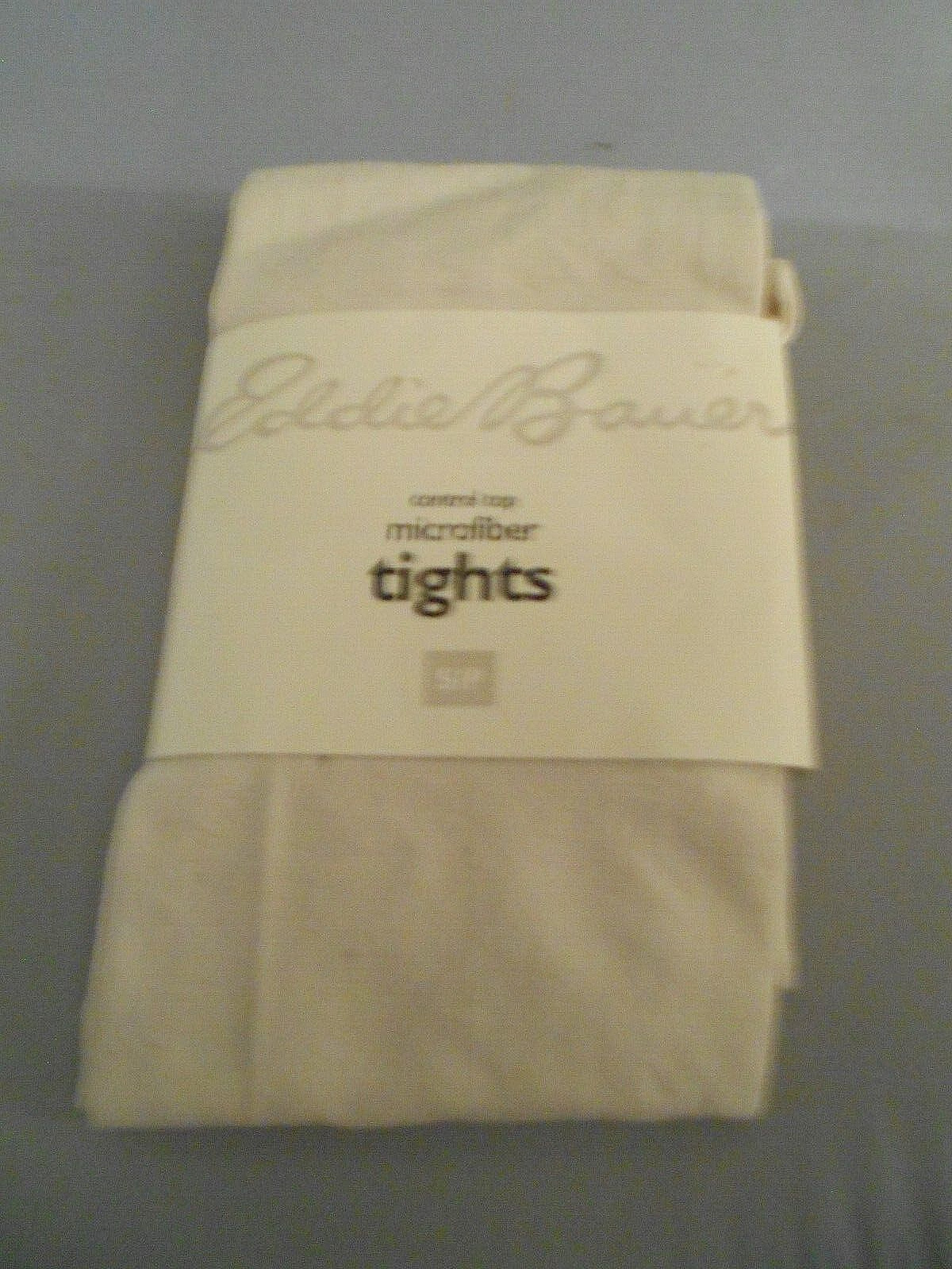 New Eddie Bauer S P Off White Control Top Microfiber Tights Yoga Athleisure