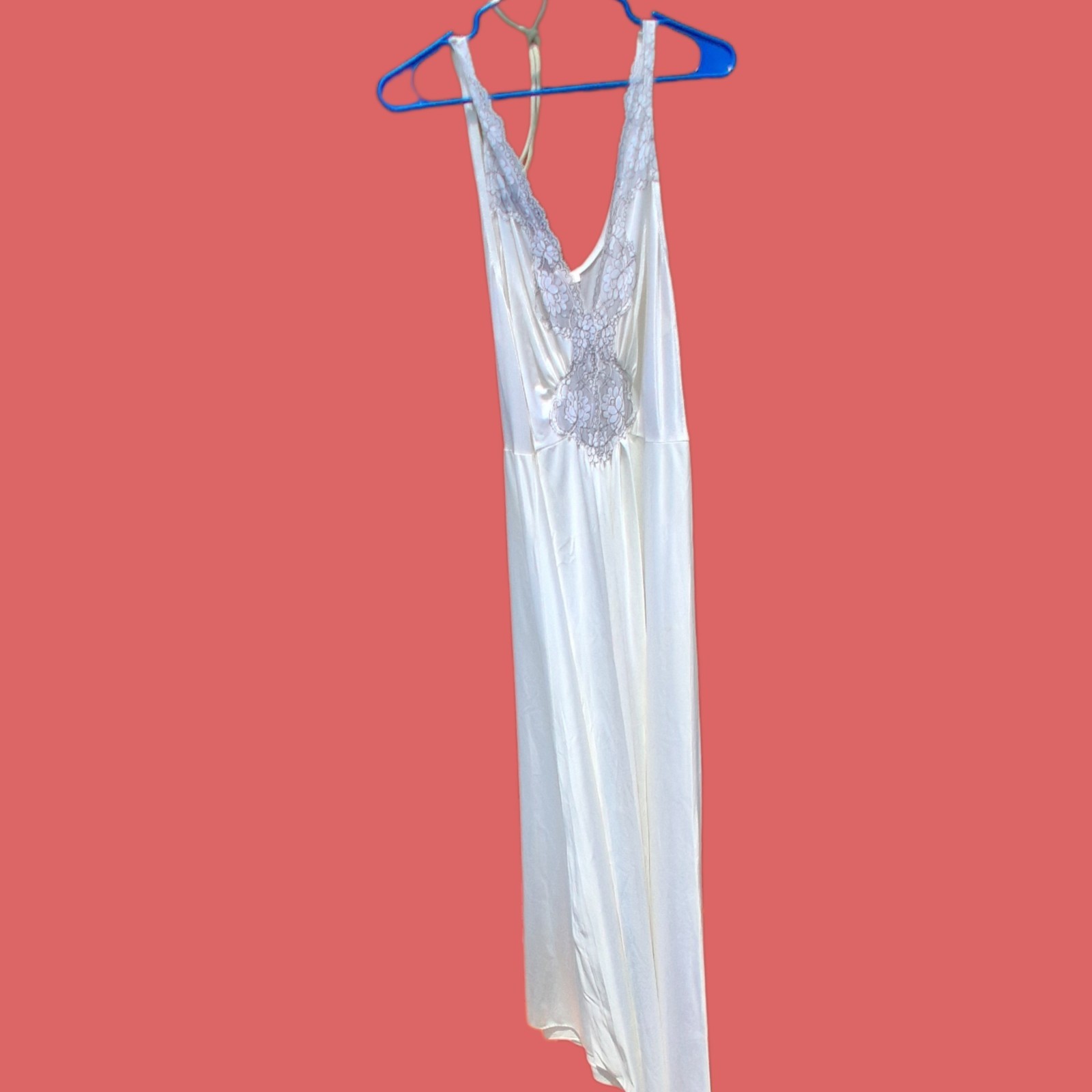 1X Plus Bridal vintage late 70s / early 80s white maxi gown slip dress Vandemere