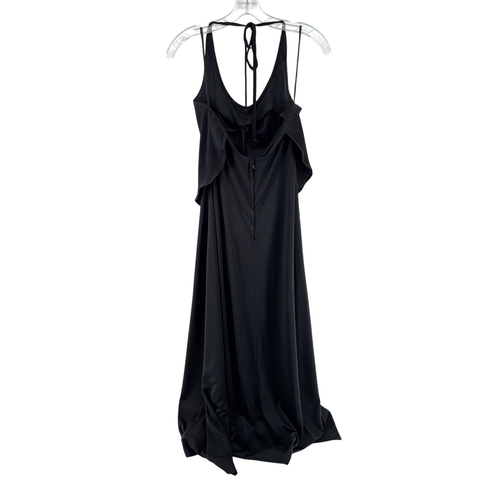 Vintage Black Halter Dress Size 9 Young Edwardian by Arpeja Pleated Bib