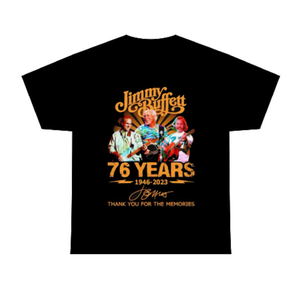 Jimmy Buffett 76 Years 1946-2023 thank you for the memories music shirt