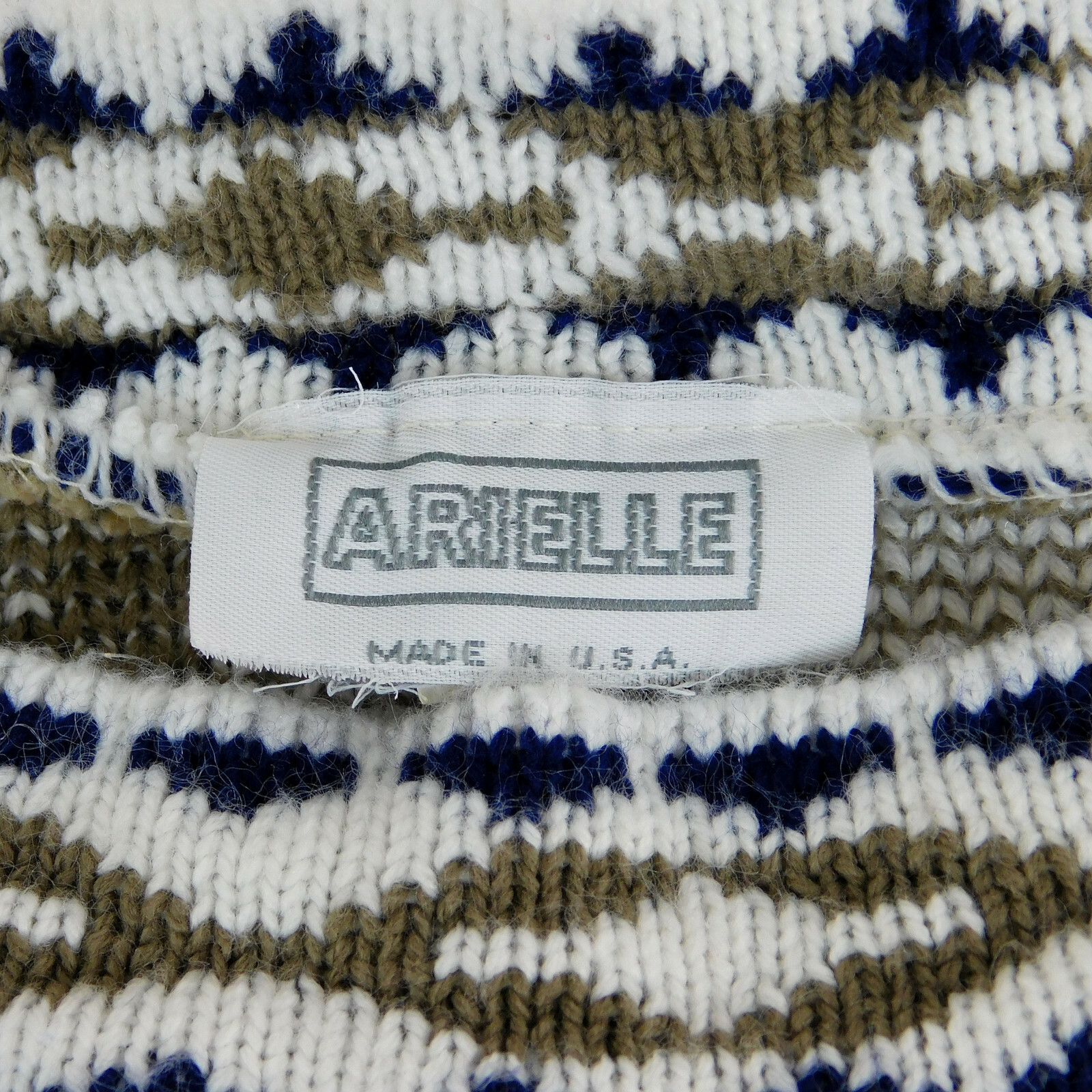 Arielle Vintage Womans Large Geometric Crew Neck Pullover Sweater USA Acrylic