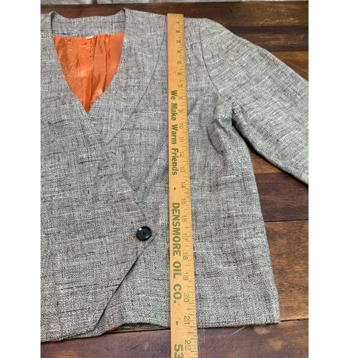 Vintage Single Stitch Made in Italy Blazer Gray & White Tweed Euro Size 42
