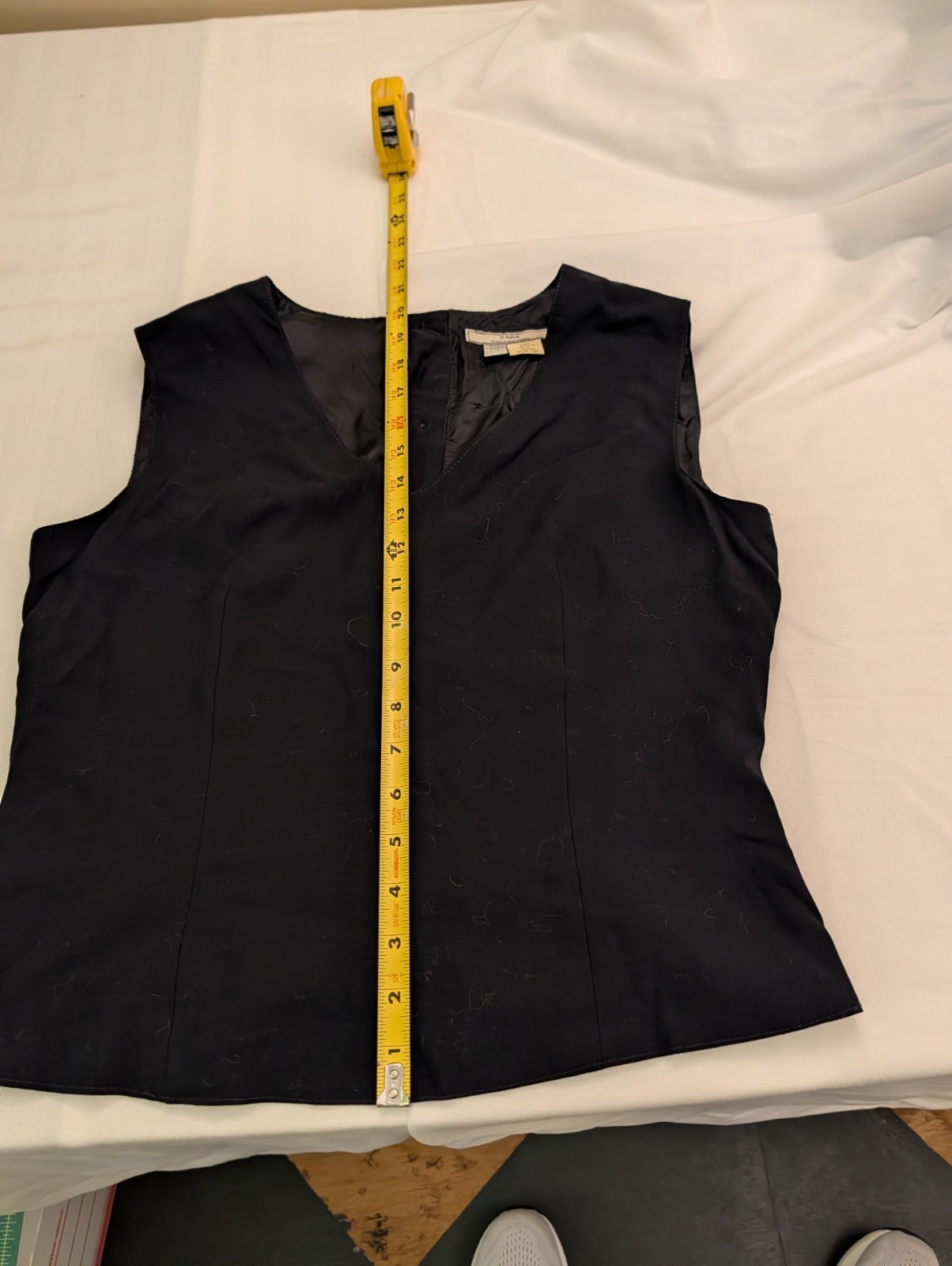 Vintage 1990s Zara Sleeveless Black Top W/Buttons Down The Back