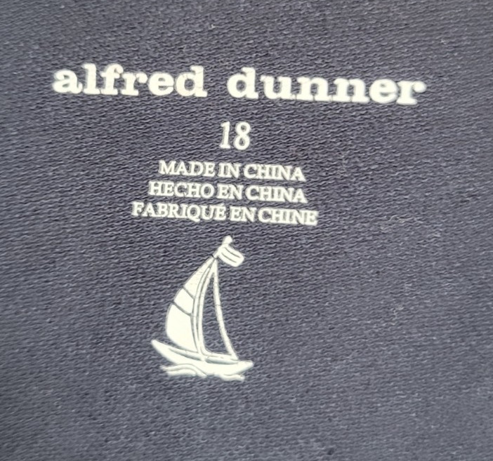Alfred Dunner Blue Full Zip Rhinestones Nautical Sailboat Jacket Women’s Size 18