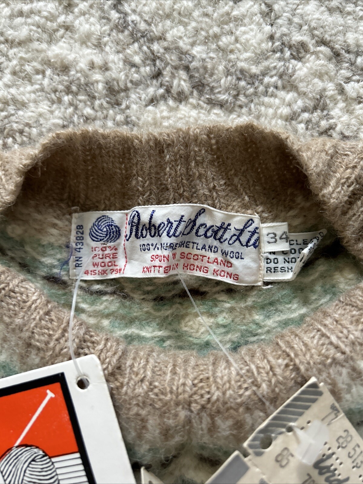 Vintage New/tags 1970’s/80’s Robert Scott Ltd Wool Sweater Lord & Taylor Sz 34