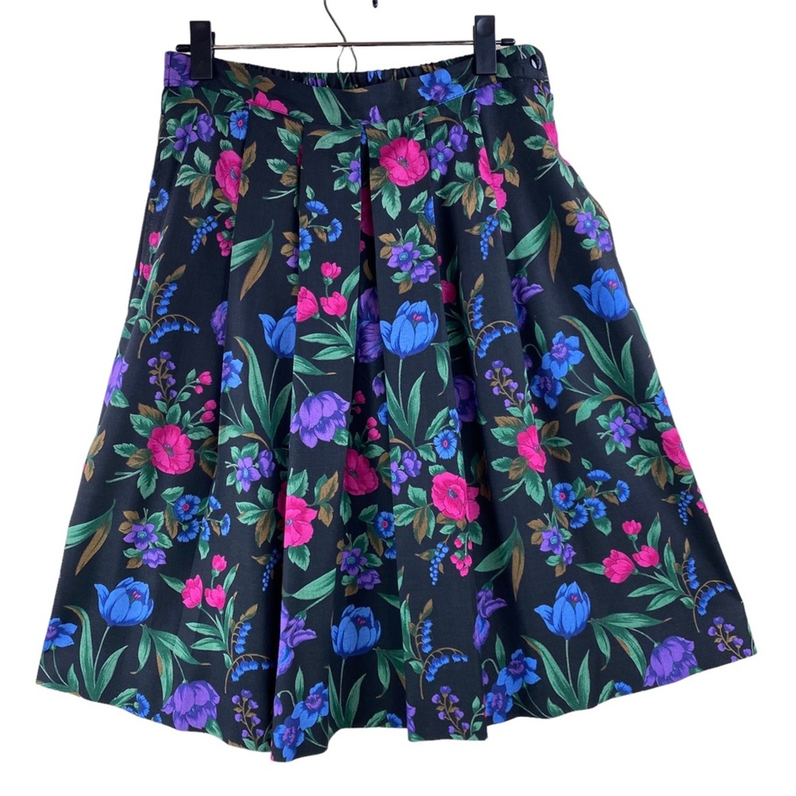Vintage Talbots Wool Blend Knee Length Skirt Womens Size 10 Dark Floral Academia