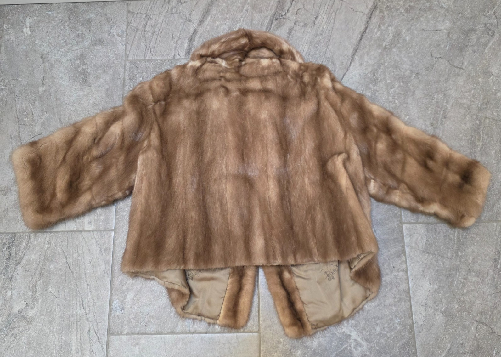 Vintage Mink Fur Stole Honey Brown vtg made in Paris 50’s vtg
