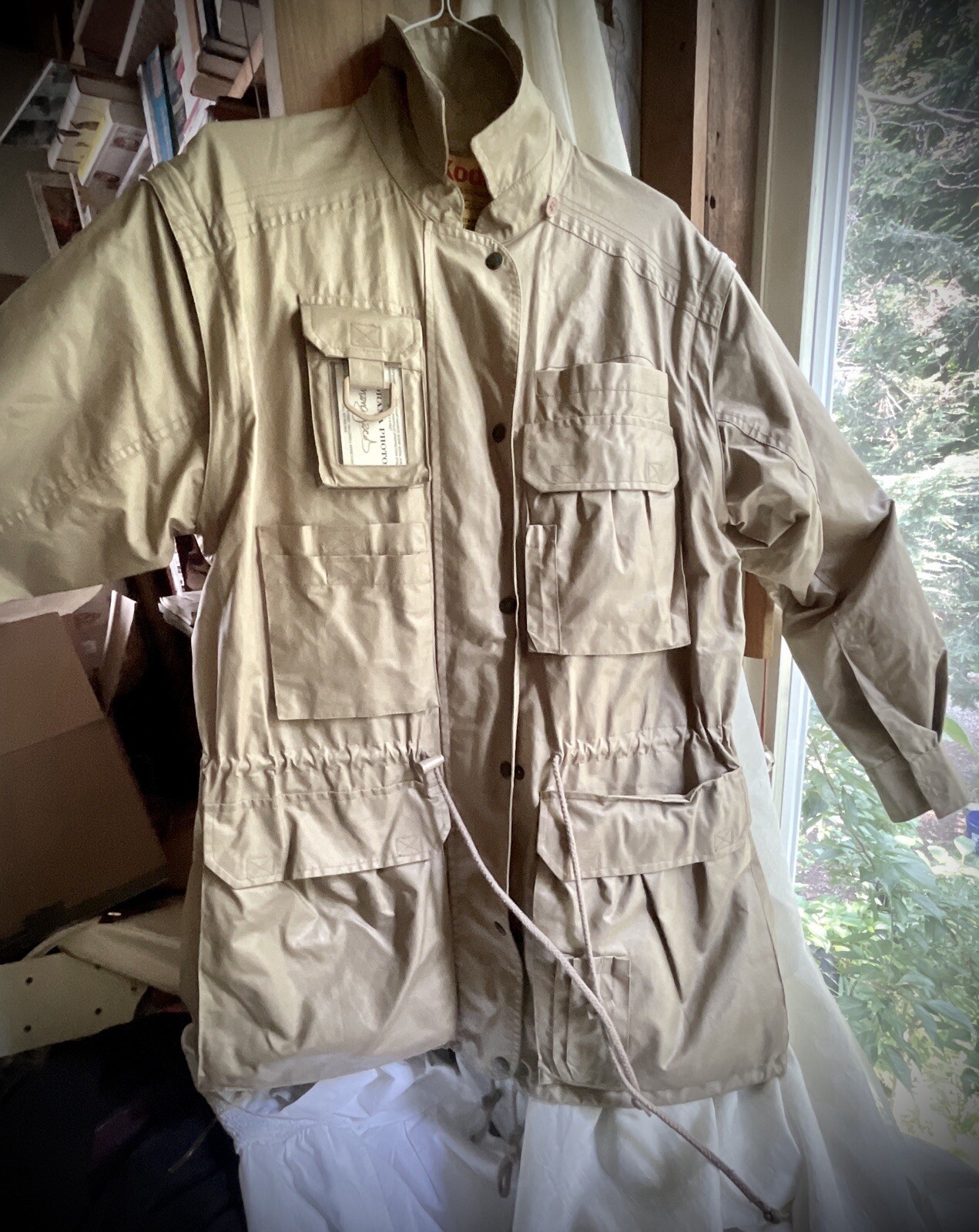 VTG Kodak Woman’s Photographers Jacket, DetachableSleeves/beige/12 pockets/SZsml