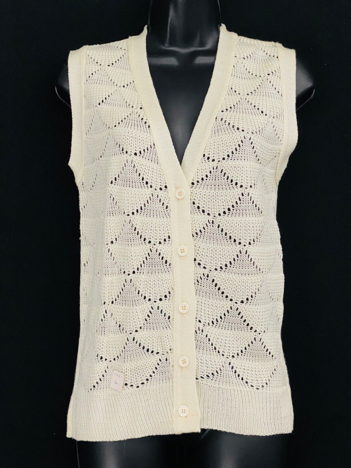 Vintage white sweater lot, ivory lightweight vest top shirt deadstock 1970 1980