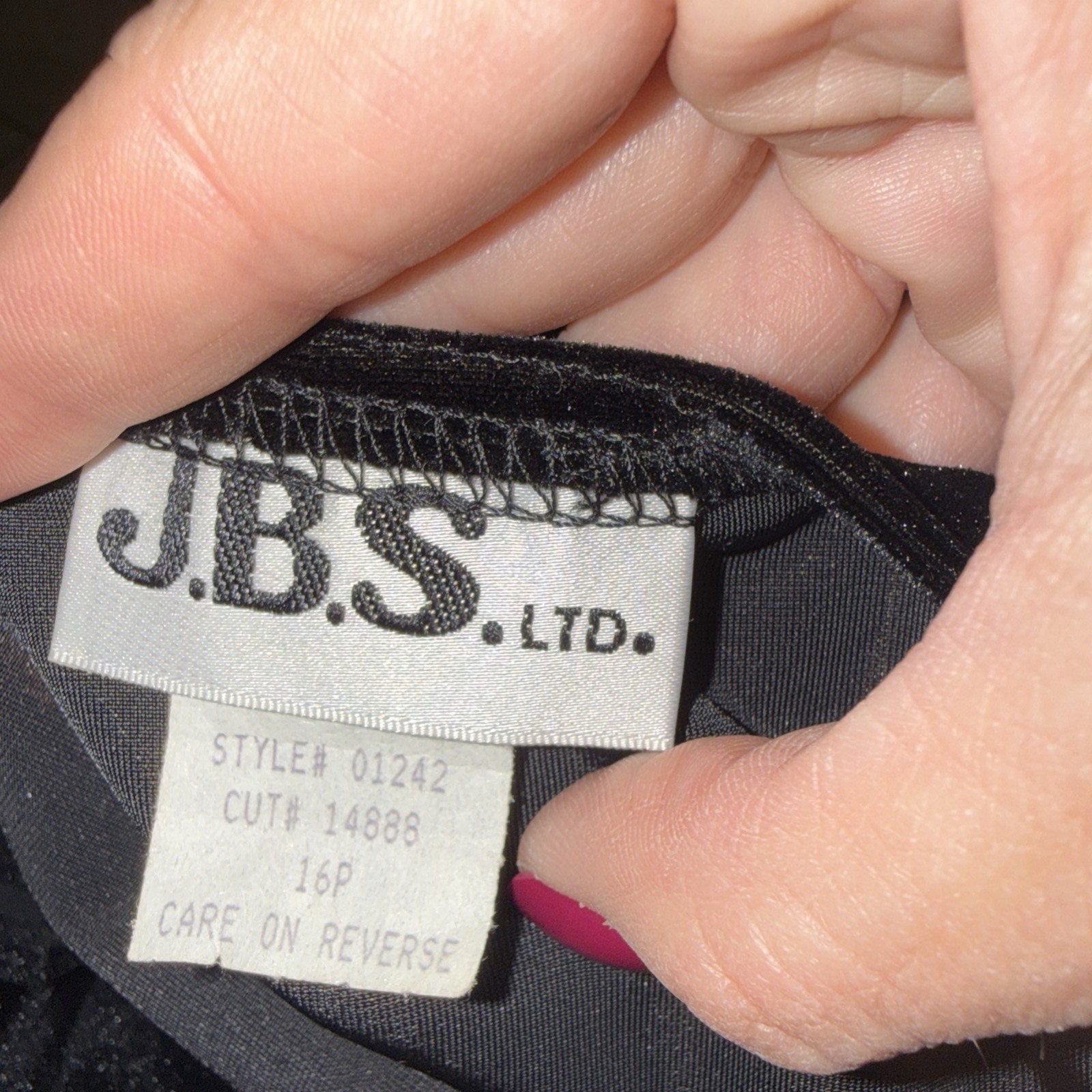 VTG JBS Ltd Black Velvet Maxi Shift Dress Cowl Neck 90s Whimsigoth Goth Womens