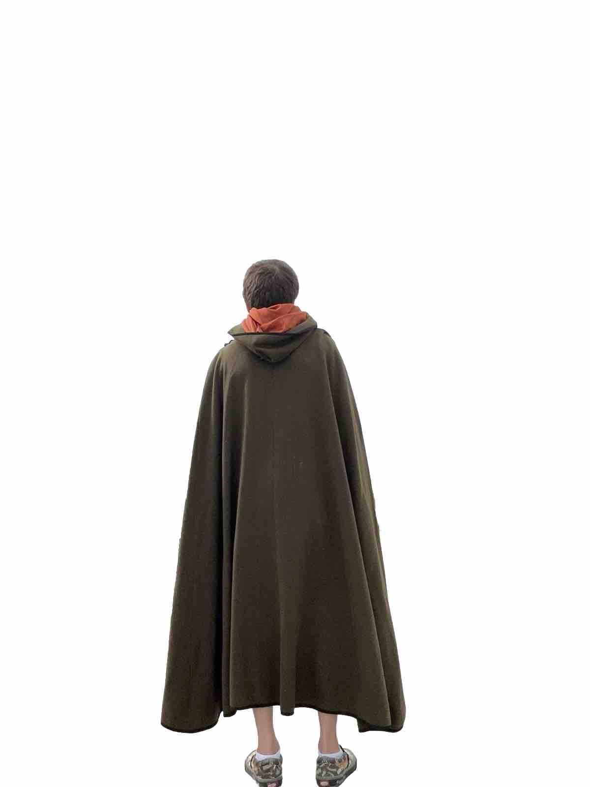 Vintage 60s Queen Of The Capes Country Place Wool Cape Green Rare