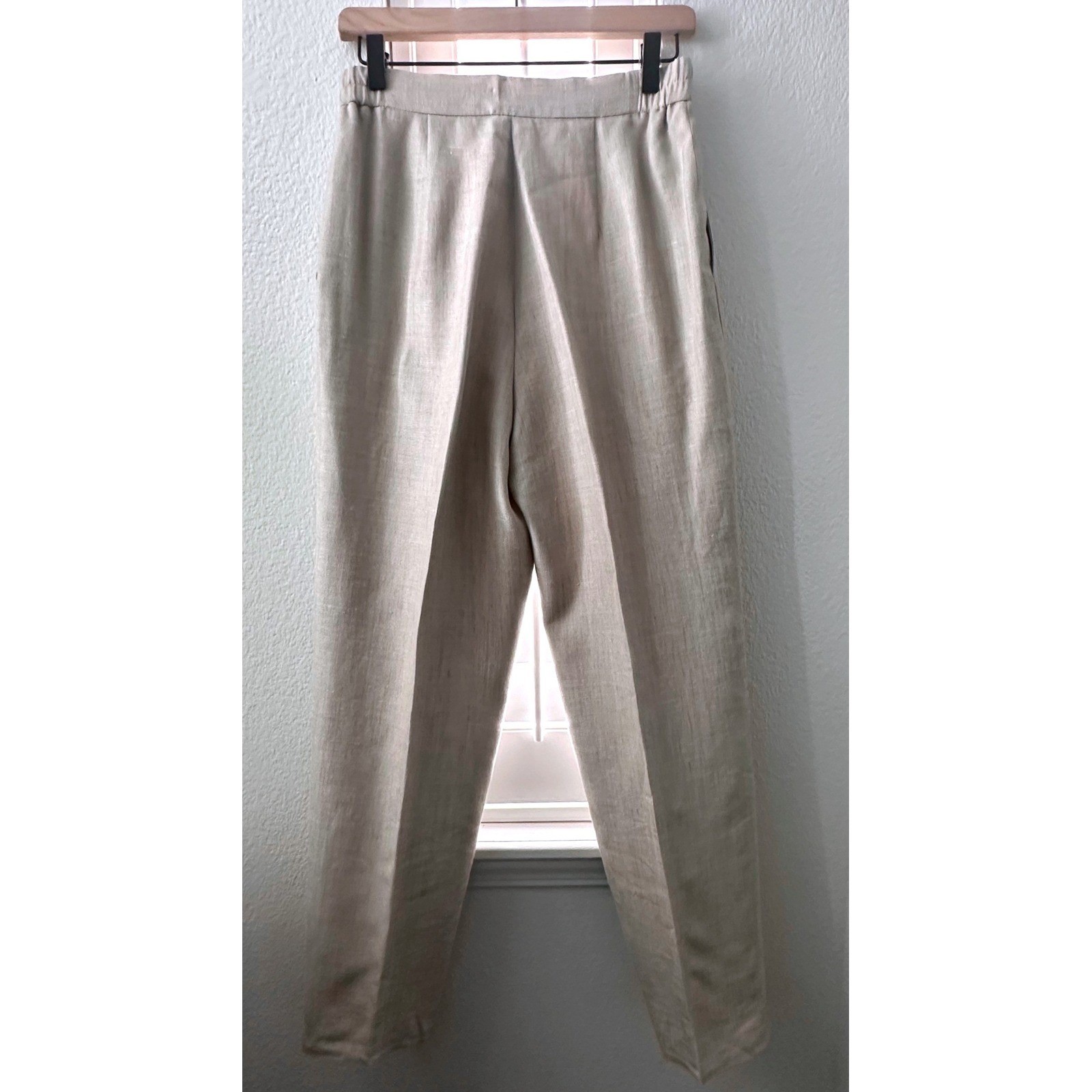 Vintage David Brooks Beige Linen High Waisted Pleated Pants USA Women’s Size 10