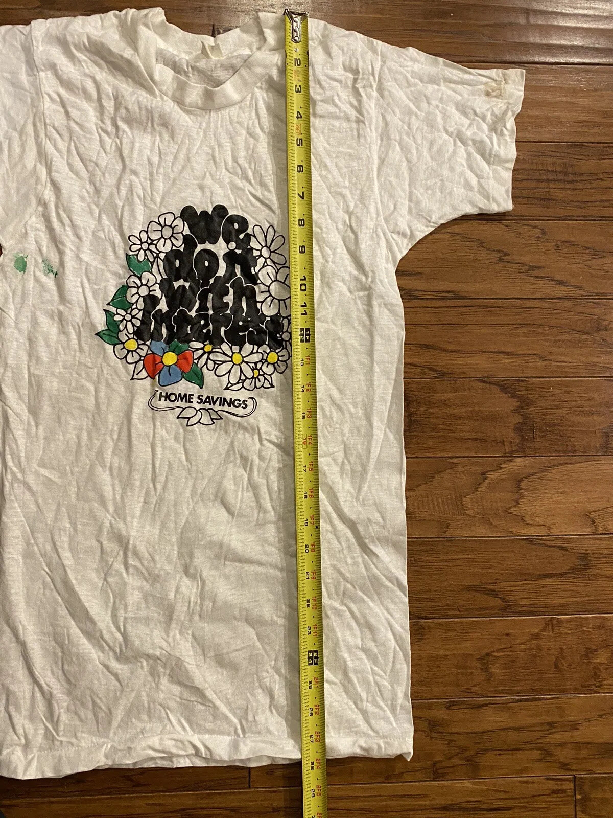 Vintage 1976 Shirt Cans Paint And Wear Shirt “Home Savings” *See Description”