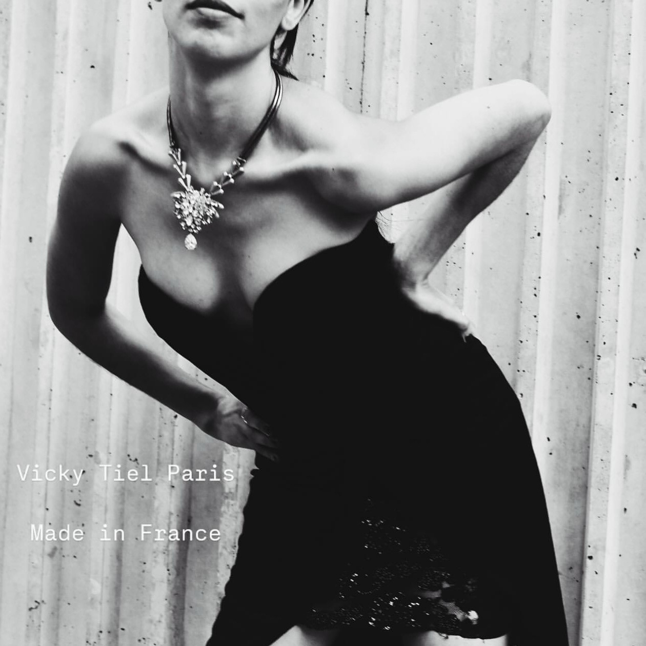 Vicky Tiel Vintage Black Beaded Cocktail Dress Made in France Size S 38
