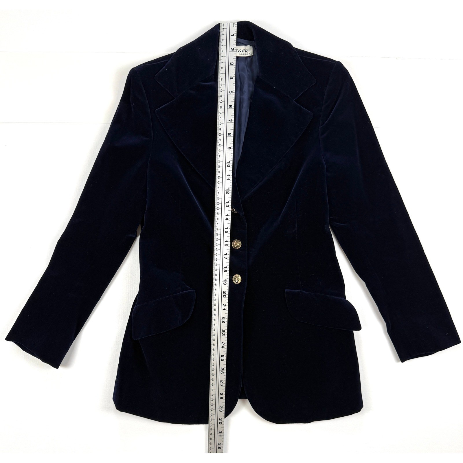 Jaeger Navy Velvet Blazer & Hobbs London Mustard Skirt | Vintage Chic #1721/2