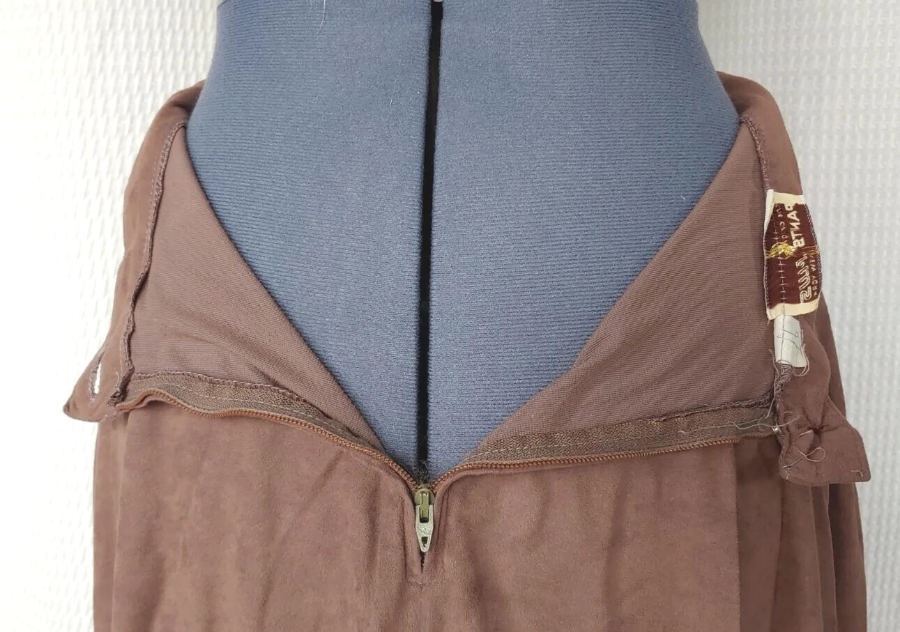 Vintage Pants Plus Brown Suede-like Skirt Size 11/12