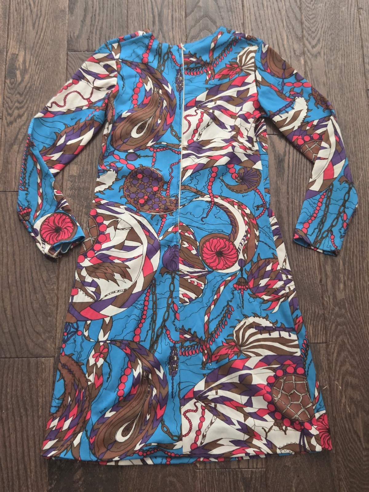 Vintage 60s Imported by Riviera Psychedelic Mod Mini Dress Trevira 2000 Italy S