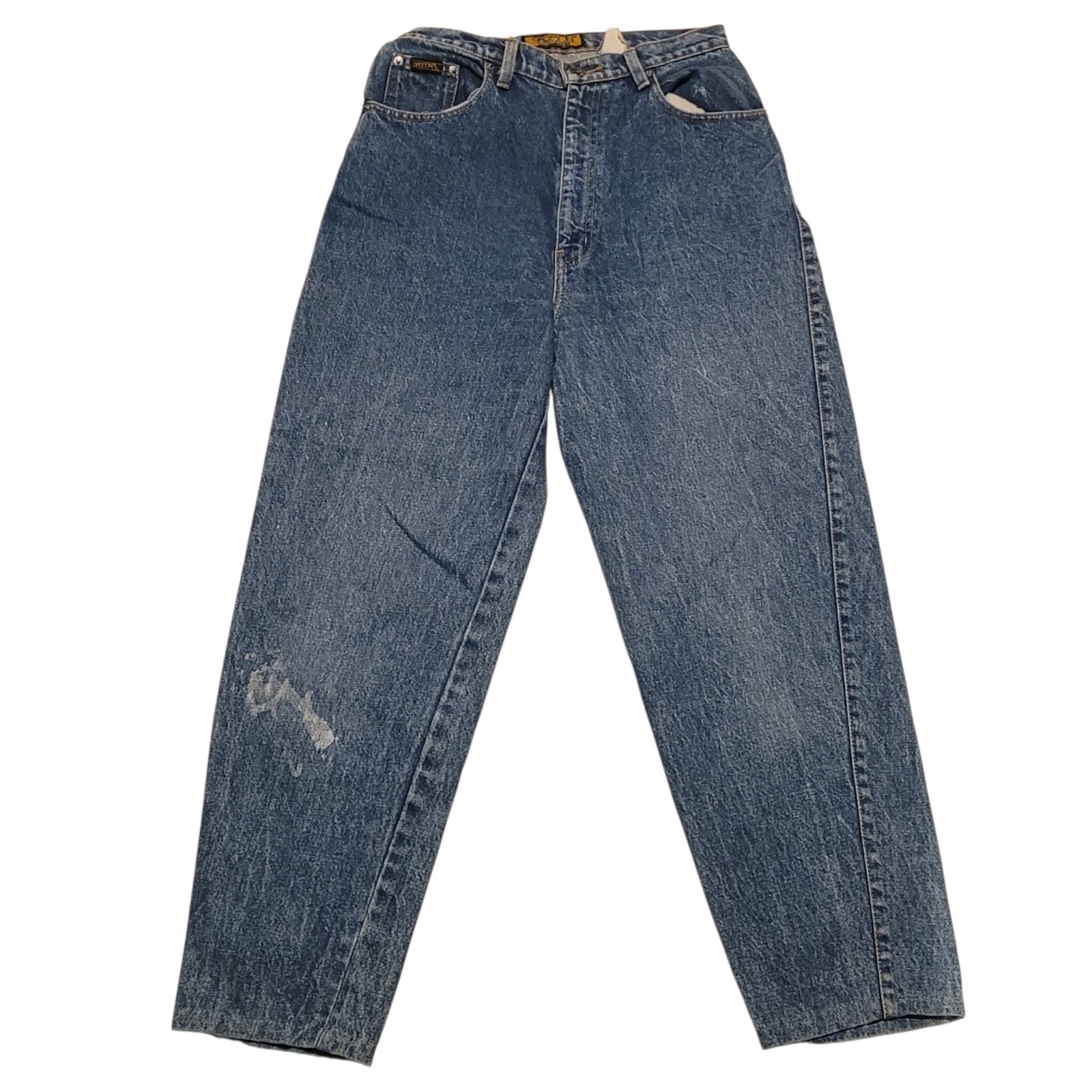 Vintage Sasson Modern Basics 29″ Waist Blue Denim Jeans Stained Distressed