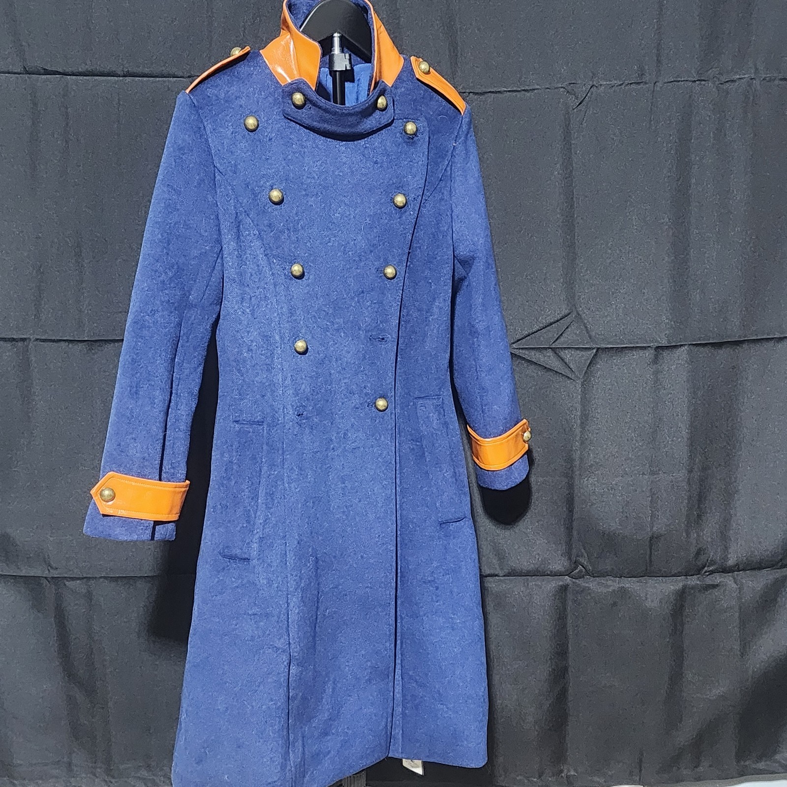 Navy Blue Vintage Style 1940s/50s Patchwork Military Button Coat NWT PLEASE READ