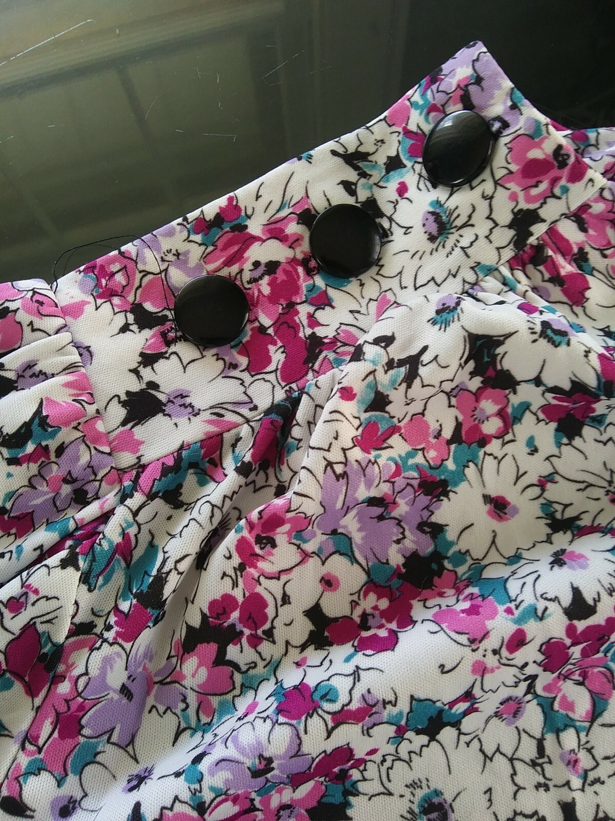 VTG 80s USA made Women Plus Size Top 24W 26W Purple Flowers Long Sleeve