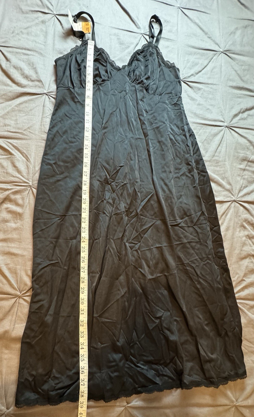VTG Shadowline Women’s Full Length Black Slip Size 38 X 30” Long Original Tags