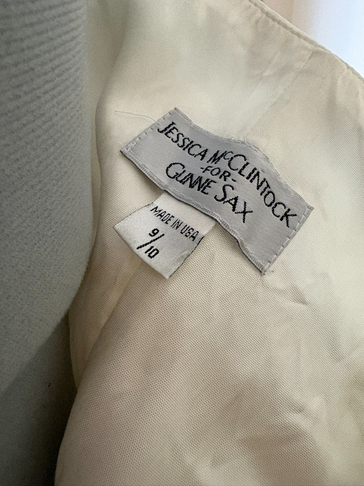 Vintage 1980s Jessica McClintock Gunne Sax White Strapless Princess – Size 9/10